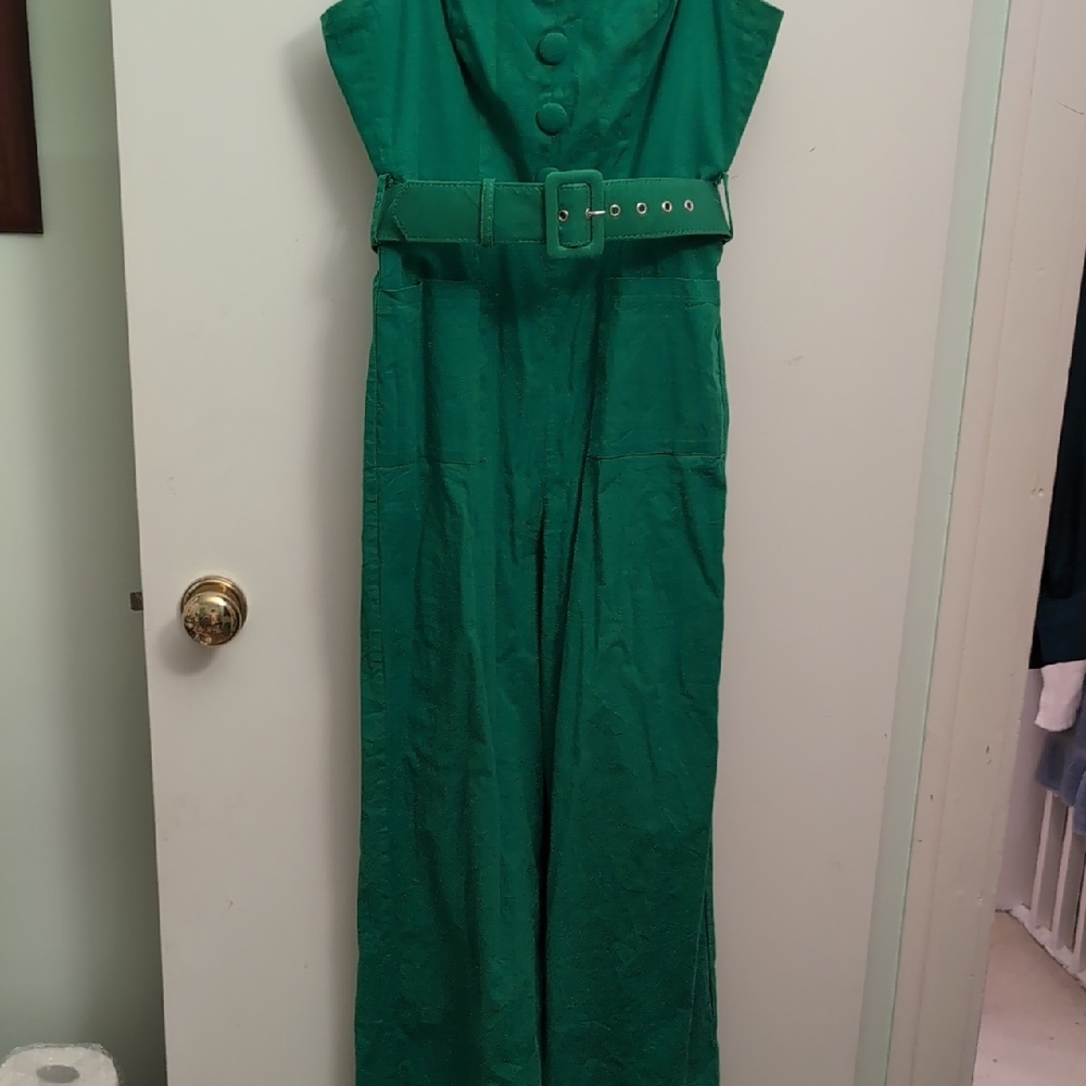 Collectif Green Belted Jumpsuit
